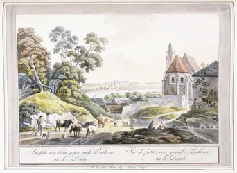 View of the Little and Great Pechlarn on the Danube, 1779-1792