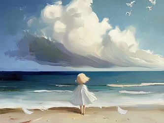 Girl Watching Sea