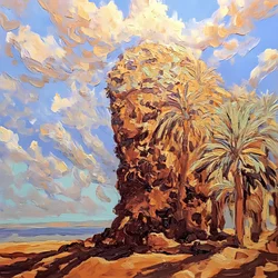 Golden Desert Palms