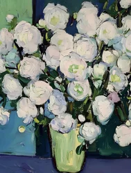 Painterly White Flowers