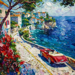 Red Car Mediterranean Coast