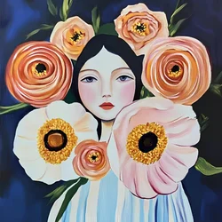 Serene Floral Portrait