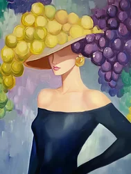 Stylish Grape Hat Woman