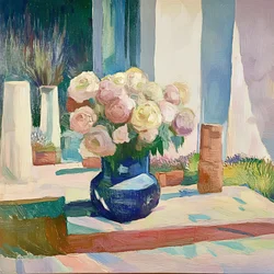 Sunlit Window Flowers