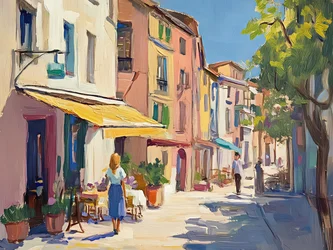 Sunny European Cafe Street