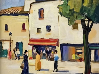 Vibrant European Street Scene
