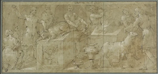 Aeneas and His Companions Preparing Animals for Sacrifice