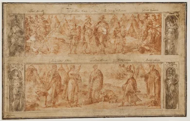 Two Friezes, One Above the Other, with Scenes from the Early History of Rome