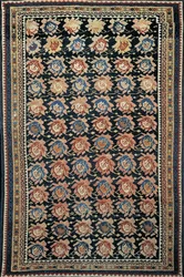 Close-up of a Rosette Karabagh rug, Azerbaijan