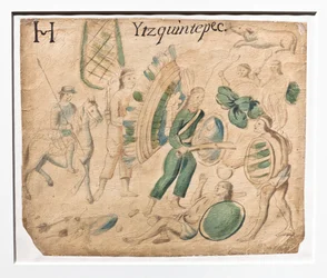 Codex Lienzo de Tlaxcala / Combat between warriors