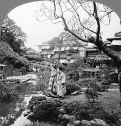 Japanese Maids in a Garden