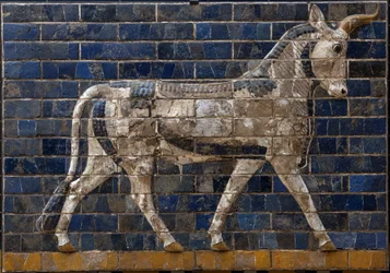 Sacred bull - enamel brick reliefs from the Ishtar Gate - Babylon - Nabuchadnezzor period