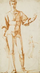 A Standing Youth, and Studies of a Woman, Her Left Arm Outstretched