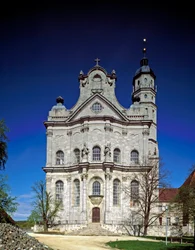 View of the facade of the monastery by architect Johann Balthasar Neumann