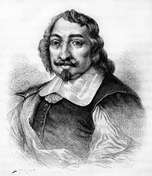 Samuel de Champlain, French explorer and colonizer. Engraving from 1830 after a portrait by Moncornet.