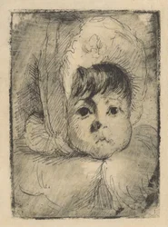 Portrait of Elizabeth Mouton as a Child with a Cap on Her Head