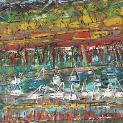 Abstract Seascape Boats