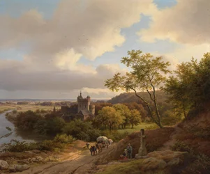 A Castle among Trees by a River