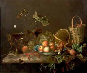 Fruit Piece with Wine Glass