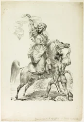 Mounted Mameluke Chieftain Calling for Aid