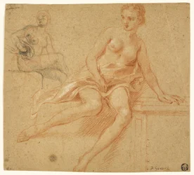 Two Sketches of Seated Female Nude