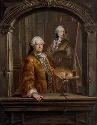 Portrait of Georges Desmarées at His Easel Painting a Portrait of Johann Christian Thomas Winck