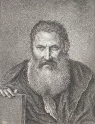 Portrait of a bearded man holding a book
