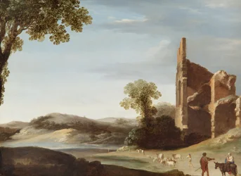 Landscape with Classical Ruins and Figures, c.1630