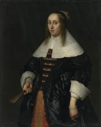 Portrait of a Woman in a Black Satin Robe