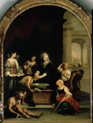St. Elizabeth of Hungary tending the sick and leprous