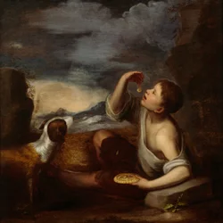 A Spanish Boy and a Dog