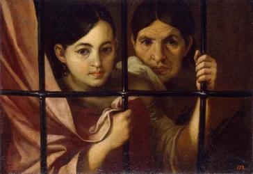 Two Women Behind a Grille