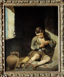 Young beggar. Painting by Bartolome Murillo