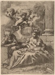 The Holy Family by a Column