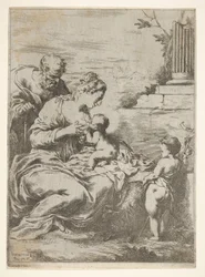 The Holy Family with the Infant St. John the Baptist at Right