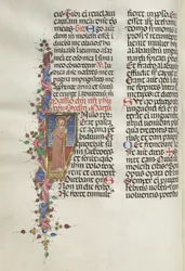 Missale: Fol. 124v: Christ holding the Cross, 1469