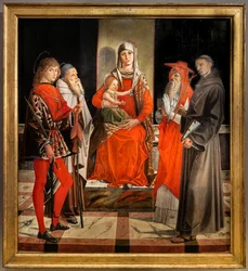 Enthroned Madonna with Infant Jesus among Saints Ansanus, Anthony the Great, Jerome and Francis