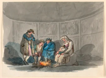 A Family of Shepherds at Night
