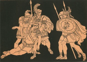 Aeneas and the body of Lausus