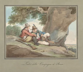 Brigands Resting in the Campagna, illustration for Roman Costumes and Customs