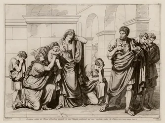 Coriolanus, Exiled from Rome, Leaves His Family and Plots His Revenge