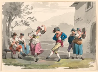 Saltarello Romano, Dancing Peasants In The Neighborhood of Rome, 1807-08