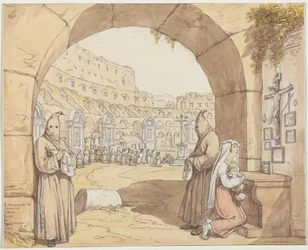 The Company of the Sackcloth at the Colosseum (Penitents Praying at Altars in the Colosseum)