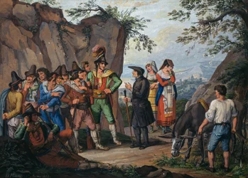 Negotiations for surrender between brigand Gasparone and Archpriest Pellegrini
