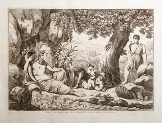 Romulus and Remus suckled by the Wolf