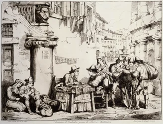 Scribe in Montanara Square in Rome