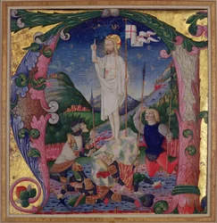Historiated Initial A Depicting the Resurrection of Christ