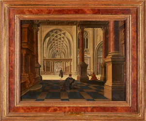 Figures in a Church Interior