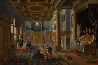 Renaissance Interior with Banqueters, circa 1618-1622