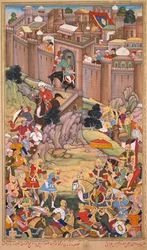 The Siege of Arbela in the Era of Hulagu Khan, from a Chingiz-nama (Book of Chingiz Khan) of the Jami al-tavarikh (Compendium of Chronicles) of Rashid al-Din